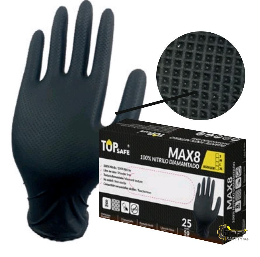GUANTE NITRILO DIAMANTADO CALIBRE 8 CAJA X 50 TL BG001DBL
